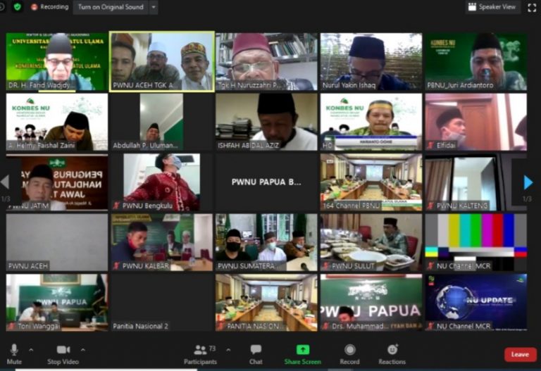 Mengikuti Konbes NU Secara Virtual, PWNU Aceh : Apresiasi Penundaan Muktamar Ke 34